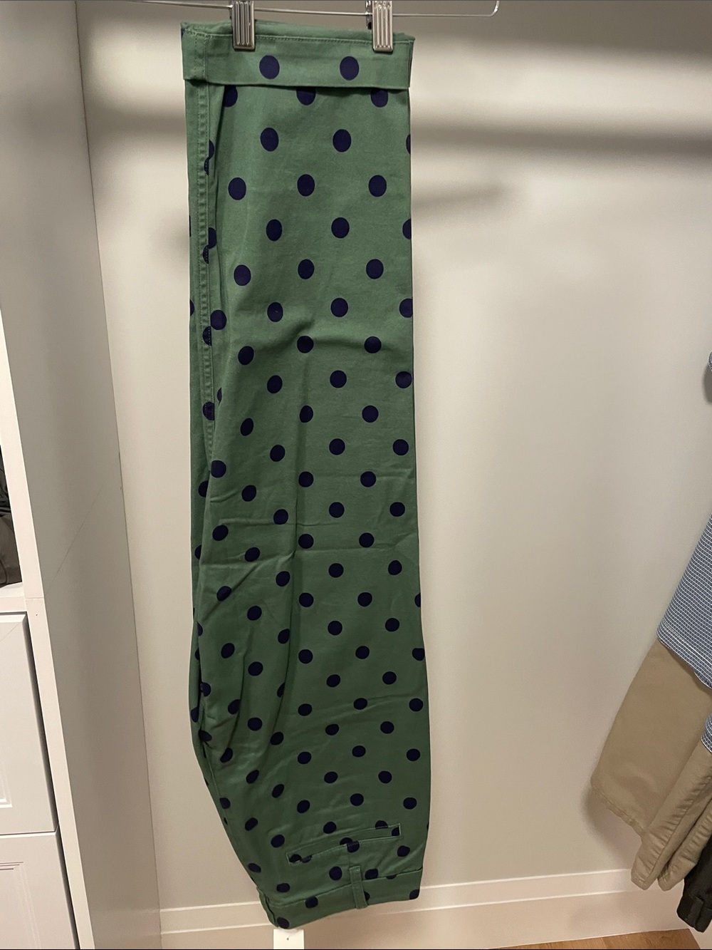 J. Crew Factory Green Polka Dot Pants